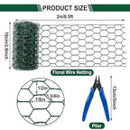 Floral Wire Netting, 4 x 118 Inch Mesh Netting with Plier, Protect Plant & Decorate Flower Arch, DIY Craft