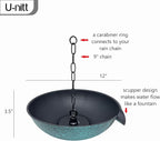 U-nitt 12" Spill Bowl Downspout Catch Basin for Rain Chain Anchoring & Stake | Rainwater Collection for Roof |Gutter Catch Basin | Good for Water Fountain & Birdbath | Black | Handles Heavy Rain