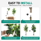 Artificial Fiddle Leaf Fig Tree 5FT with Planter Faux Trees Indoor Tall Artificial Tree, Stable Base, 58 Realistic Leaves, for Indoor/Outdoor Home Office Living Room Decor, Housewarming Gift