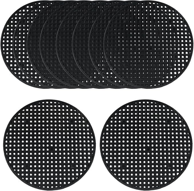 10 Pcs 4" Plant Pot Mesh Round Hole Cover, 100mm Black Plant Pot Drainage Mesh Discs Bottom Liners for Bonsai/Flower Pots, Soil Retention Grid Mats