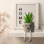 Cute Artificial Succulent Plant in Cement Pot with Hanging Legs - Kitchen Shelf, Bathroom, Office Wall Decoration, Mini Fake Succulents Decor Accents for Desk Shelf - Set of 1