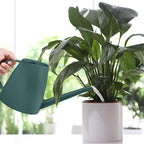 Pro Grip Plastic Watering Can - for Indoor and Outdoor House Plant Garden - with Long Spout - 1/2 Gallon - Blackish Green