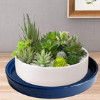 Yukfona Ceramic Plant Saucer Plant Pot Tray 8 inch Blue, Planter Water Drip Trays for Plant Saucers Indoors, Thick Durable Sturdy Flower Pot Saucers for Glazing Pots Base, More Sizes 4-12 inch