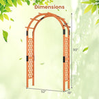 Giantex 7.7FT Wooden Garden Arbor Trellis, Outdoor Pergola Arch with Climbing Plant Support, Wood Wedding Arch for Ceremony, Pathway, Birthday Party, Garden Décor, Weather-Resistant, Easy Assembly