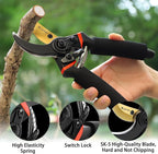 Kynup 3Pack Pruning Shears, Garden Shears, Pruning Shears for Gardening, Gardening Shears Scissors Clippers, Garden Tools Set with Gloves, Stainless Steel, Soft Grip Handle