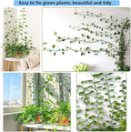 60 Pcs Plant Climbing Wall Fixture Clips Acrylic Self-Adhesive Sticker Fixer Vine Traction Invisible Holder Climbing Plant Green Leaf Vines Hook Fixing Clip Indoor Outdoor Decoration