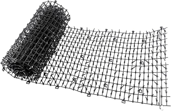 Cat Dog Scat Mat 2M, Plastic Spike Deterrent Strip For Garden, Humane Animal To Protect Plants And Pots From Digging And Climbing, Black