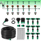 Misting Cooling System Greenhouse Misting System Automatic Garden Watering System Lock Barbed Drip Irrigation System with 1/4 inch Irrigation Tubing Mister for Patio Greenhouse Garden,Lawn.