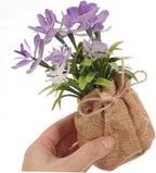 Zerodeko Artificial Phalaenopsis Orchid in Pot Faux Orchid Bonsai with Rope Bag Lifelike Plastic Flowers Home Decoration for Living Room Office Table Display