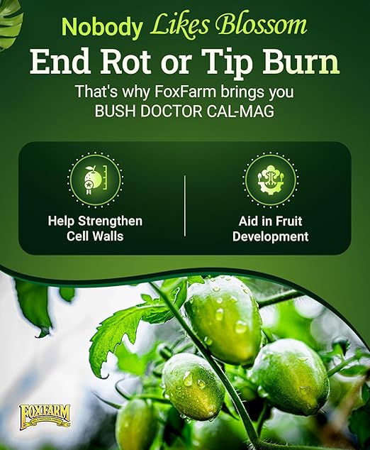 FoxFarm Bush Doctor Cal Mag for Plants - OMRI Listed for Organic Gardening - 1-0-0, 3% Calcium, 0.9% Magnesium - 1-Quart