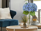 ZYTUYO 20 inches 4 Pcs Blue Green Real Touch Hydrangea Artificial Flowers Boho Lifelike Real Looking Latex Hydrangeas Flower with Long Stem for Home Decor Spring Table Centrepiece