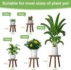 5-Pack Wood Plant Stands Indoor, Single Plant Stand for 6-12 Inch Pots, Mid-Century Modern Plant Stool, Tall Plant Stand for Large Plants for Living Room, Balcony, Office (Dark Brown)