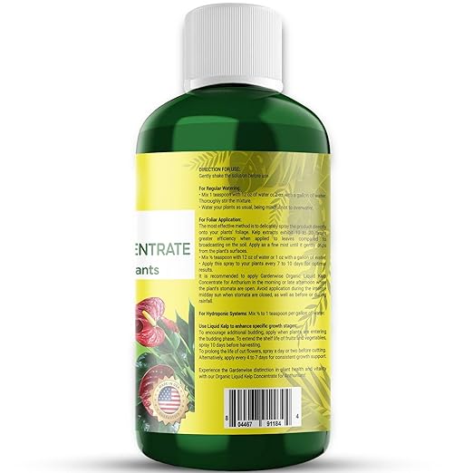 GARDENWISE Organic Premium Seaweed Anthurium Fertilizer - Liquid Kelp Plant Food - Nutrient-Rich Soil Enhancer (32 OZ)
