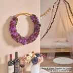 6 Pcs x 8.2 ft Flower Garland Artificial Rose Vine Flowers with Green Leaves Hanging Fake Roses Vine for Room Party Home Wedding Birthday Christmas Wall Arch Decor, Spring Purple Flower