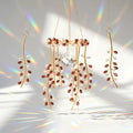 3 Pack Crystal Suncatchers for Window Boho Decor—Purple Plant Inspired Hanging Wind Chimes with Chain Rainbow Prism Indoor Outdoor Home Decor & Plant Lover Gift