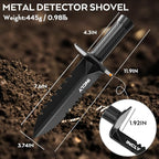 INCLY Metal Detector Shovel, Heavy Duty Double Serrated Edge Digger, Detecting Digging Tool with Sheath for Belt Mount, Gardening & Detecting Accessories for Metal Detection Digging Weeding Planting