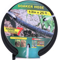 Taisia 1/2" Soaker Hose 25 ft Round Rubber Garden Water Hoses, Heavy Duty Drip Hose for Watering Irrigation, Water Seeper Soaker Hoses for Garden, Lawn and Plants