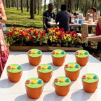 30 Set Paintable Flower Pot with Drainage Craft Kit DIY Flower Plant Crafts with Paint Flowerpot Lid for Spring Summer Gardening Art Project Classroom Party Activities