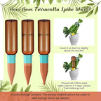 SiliFine 6 Sets Plant Watering Devices Include Terracotta Self Watering Spikes and 26 oz Plastic Bottles, Slow Release Vacation Insert Automatic Plant Waterer Device (Brown and Mixed Color)