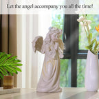 Angel Garden Statue,Memory Guardian Solar Garden Decor with Warm Light,Waterproof Outdoor Garden Decor Praying Angel Figurine Sculpture for Lawn Yard Patio,Sympathy Present,White