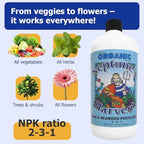 Neptune's Harvest Fish & Seaweed Liquid Fertilizer (2-3-1) - 36oz Bottle - Plant Food for Garden - Indoor & Outdoor Organic Plant Fertilizer for Vegetables, Flowers, Fruit, Trees & Lawns