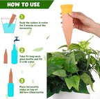 Jovitec Plant Watering Stakes Self Watering Spikes Terracotta Automatic Plant Waterers Devices for Indoor Outdoor Home and Office Plants(Multi Color,6 Pieces)