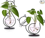 Plant Terrarium Plants Propagation Station Cat Lover Gifts for Women Home Office Decor Cat Desk Accessories