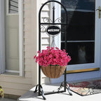 24 Bundles Artificial Flowers for Outdoors, Realistic Fake Silk Flowers for Outside Decoration, No Fade Faux Plants Outdoor Planter Window Box Porch Patio Decor(Rosy red)