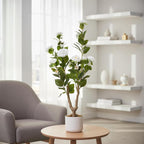 3FT Artificial Camellia Tree in Pot, Faux White Flowers with 16 Bloomings, 36" Artificial Plants Indoor Trees for Home and Office Decor