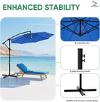 NEWBULIG 10FT Patio Umbrella, Offset Cantilever Outdoor Patio Table Umbrella, UV Protection, Fade Resistant Fabric, Easy Tilt Adjustment for Pool, Deck, Garden, Backyard