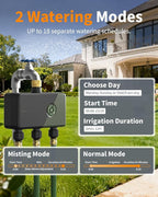 Diivoo 3 Zone WiFi Water Timer with Brass Inlet, Smart Sprinkler Hose Timer 3 Outlets Compatible with Alexa/Google Assistant, 18 Irrigation Plans, Rain Delay & Mist Mode for Garden Lawns (2.4GHz Only)