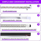 LED Grow Light Strips for Indoor Plants, 16‘’ Full Spectrum 240 LEDs with 4 Install Methods, 6/12/16H Timer, 10 Dimmable Levels, 3 Switch Modes for Seedling Succulent Sunlike Strip (2 Head 2 Pack)