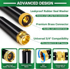 Garden Hose 100 ft Flexible Non-Expandable Water Hose Kink-Free Ultra Lightweight Leak-Proof Durable Portable Wear-Resistant Hoses Pipe with 3/4" Brass Fittings for Outdoor Yard Lawn Car Wash