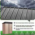 Aoxun 5' x3 ' Outdoor Metal Storage Shed with Galvanized Steel Base, Heavy-Duty Garden Tool Shed for Patio, Lawn, and Garden, Brown