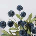 VIERENA 12 Pcs Faux Silk Pompon Mum Artificial Flowers for Vase -27", Bulk Fake Chrysanth Branches with Stems for DIY Bouquet Centerpieces Wedding Fillers Arrangements Shower Decorations (Dark Blue)