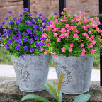 24 Bundles Outdoor Artificial Flowers UV Resistant Fake Boxwood Plants, Faux Greenery for Indoor Outside Hanging Plants Garden Porch Window Box Home Wedding Farmhouse Décor (Mix Color)