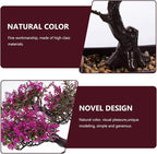 Cabilock Artificial Bonsai Tree, Fake Potted Bonsai Plants Decoration, Desktop Realistic Welcoming Pine Ornament for Home Office Entryway Chests Decor, Red (Purple)
