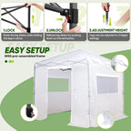 EAGLE PEAK 8x8 Portable Walk in Greenhouse, Pop Up Indoor Outdoor Greenhouse, Green House Kit with Zippered Roll-Up Doors and Windows, PE Cover, Clear/White