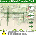 Cucumber Trellis for Raised Bed, 66''x48'' U-Shape Garden Trellis for Climbing Plants Outdoor, Metal Arch Plant Support, Vegetables Trellis for Squash Grape Pea Bean Vines Flower