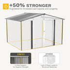 DWVO 10'x8' Large Metal Outdoor Storage Shed, Heavy Duty Tool Storage Sheds for Backyard Patio Lawn - Ideal for Bicycles, Garden Tools, and Lawn Equipment, Easy-to-Assemble, Dark Gray