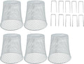 5 Metal Plant Covers with Anchoring Stakes Outdoor Shields for Vegetables, Flowers, and Potted Plants (White)