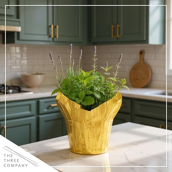 Live Aromatic and Healthy Herb Combo in Deco Cover - Stress Reliever, Combo Includes Lemon Balm, Lavender, and Mint, 12" Tall by 6" Wide in 1.25 Quart Pot