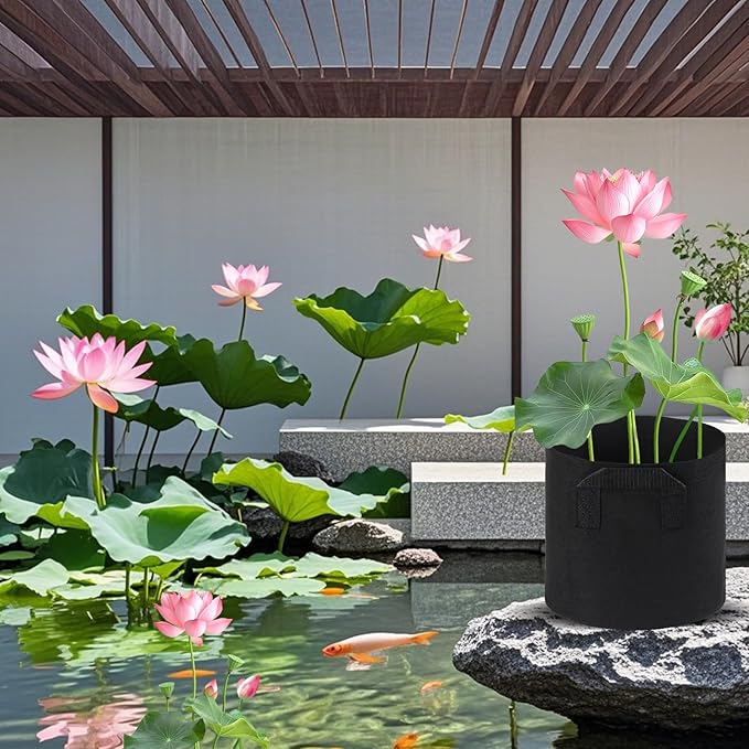 12Pcs Lily Plant Pots for Pond, Aquatic Pond Planter for Pond Durable Breathe Reusable Fabric Plant Bags for Aquatic Plants, Potato, Carrot, Onion, Flower (3 Gallon)