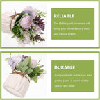 Artificial Hydrangea Orchid Bonsai Plant Decor, Purple Simulated Potted Plant for Living Room Desktop and Home Decoration, 1pcs Faux Flower Greenery Ornament