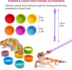 14Pcs Leopard Gecko Tank Accessories Set, Reptile Care Kit with Feeding Tweezers, Silicone Spoon, Hideout, Water Dish & Food Bowls for Leopard Gecko Terrarium