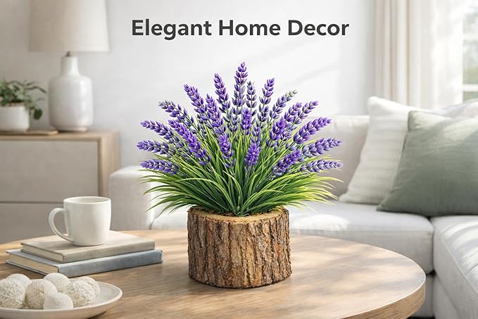 Artificial Flowers for Outdoors, 8 Bundles Faux Silk Spring Flowers for Outside for Planter Front Door Porch Yard Patio Window Box Home Decor (8pcs-Purple)