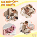 8 Sets Newborn Baby Girl Hats & Mittens, Cotton Preemie Hospital Bow Cap, No Scratch Gloves,Infant Beanies 0-3 Months