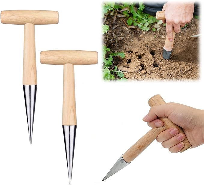 Plant Hole Digger for Planting, Garden Seed Dispenser, Bulb Planting Tool, Handheld Digger Garden Seed Planting Tool for Planting Tulip Daffodil Saffron Vegetable Seeds (2pcs)