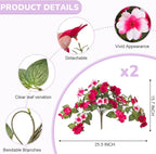 INXUGAO Artificial Fake Flowers for Outdoors Spring Decoration 2 Bundles Faux Flowers Plants for Outdoor Planters UV Resistant Silk Realistic Flowers for Outside Home Garden Front Porch Patio Décor