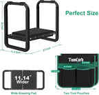 TomCare Garden Kneeler and Seat 11.14” Wider Larger Soft Kneeling Pad Garden Bench with 2 Large Tools Pouches Heavy Duty Foldable Garden Stool Gardening Gifts for Women Men Gardeners Seniors, Black